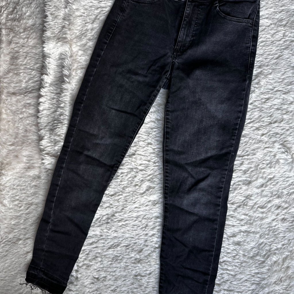 Garage Brand Black Skinny Jeans With Raw Hem Size 03